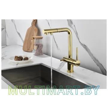 Смеситель Paulmark Serpentine Se213222-G (золото) картинка 4